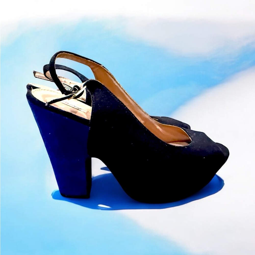 Olsenboye Peep Toe Platform Sling
Back Heels